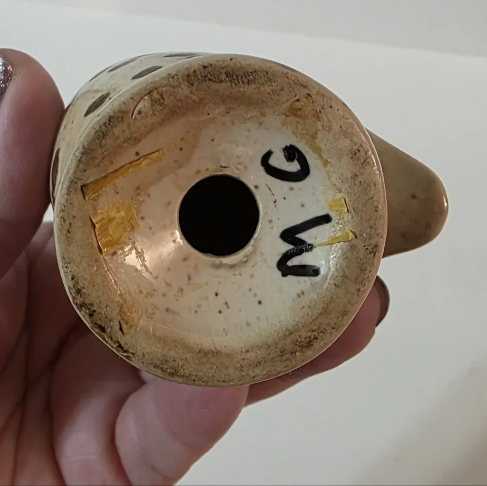 Vtg Redwing Pottery Quail Salt Shaker SINGLE Cream Brown Blue Glazed